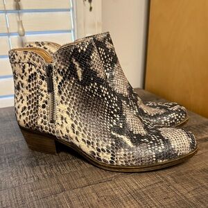 Lucky Brand Snakeskin Pattern Ankle Booties